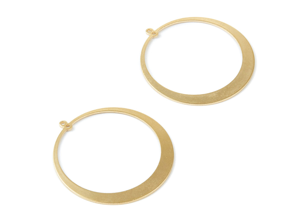 Brass Circle Charms - Circle Shape Raw Brass Pendant - Earring Findings - Jewelry Supplies - 48x45,22x1mm - PP2061 - DOMEDBAZAAR
