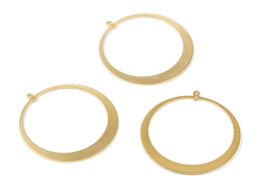 Brass Circle Charms - Circle Shape Raw Brass Pendant - Earring Findings - Jewelry Supplies - 48x45,22x1mm - PP2061 - DOMEDBAZAAR