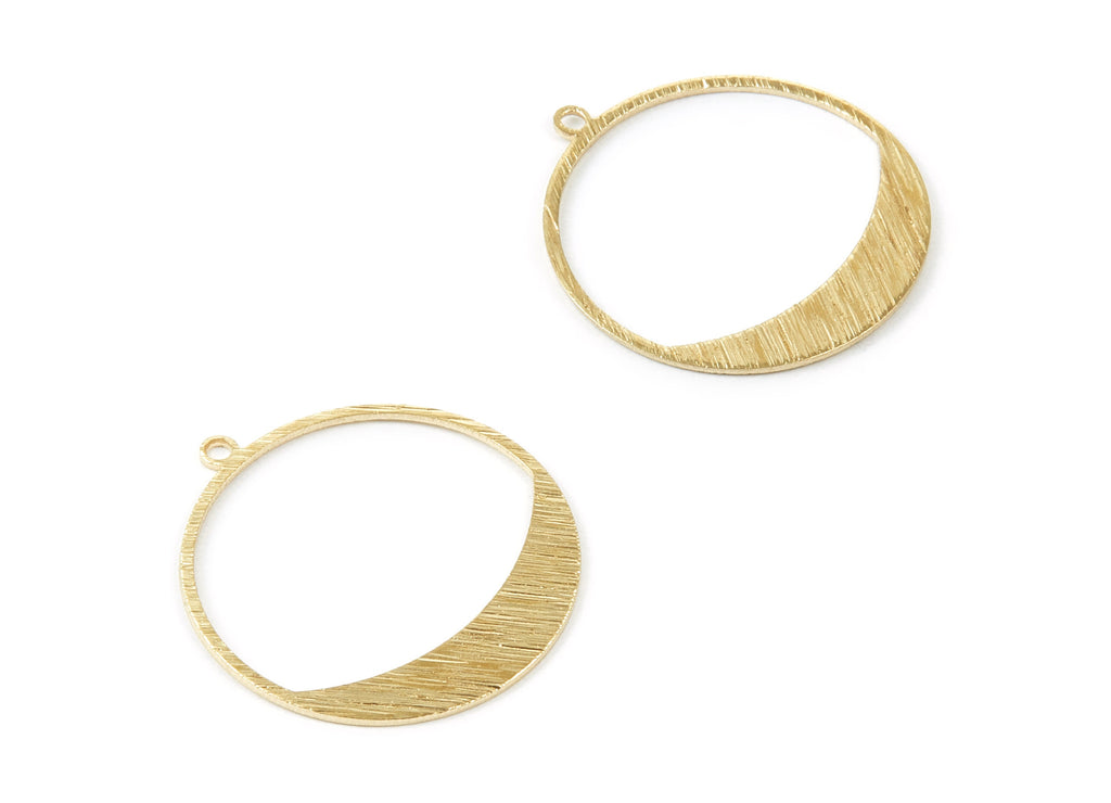 Brass Textured Circle Charms - Textured Circle shape Raw Brass Pendant - Earring Findings - Jewelry Supplies - 30.5x28x0.8mm - PP1871 - DOMEDBAZAAR