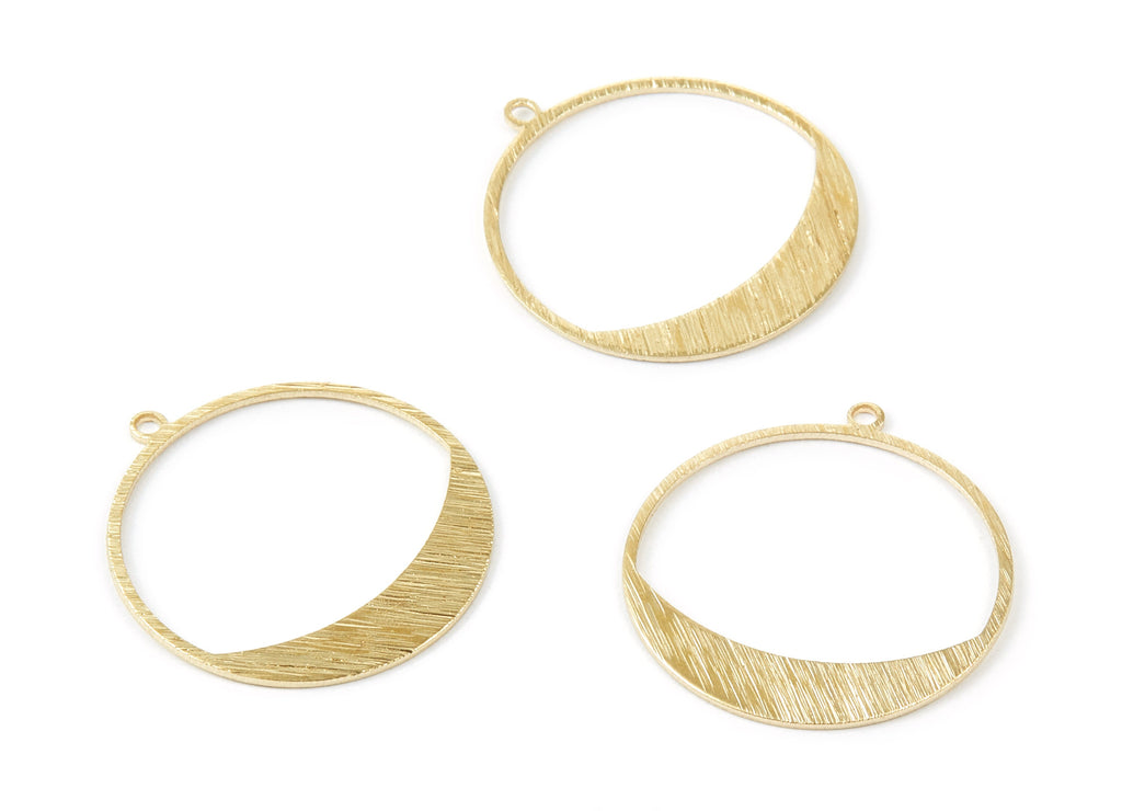 Brass Textured Circle Charms - Textured Circle shape Raw Brass Pendant - Earring Findings - Jewelry Supplies - 30.5x28x0.8mm - PP1871 - DOMEDBAZAAR