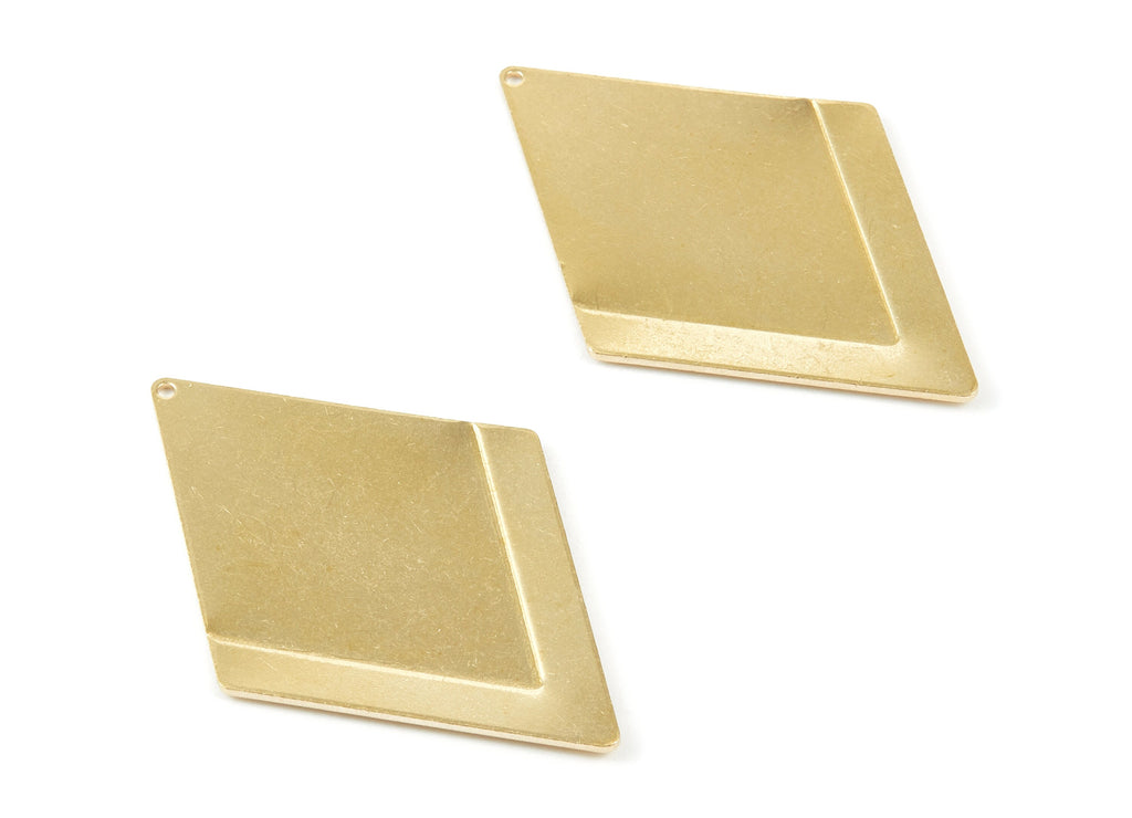 Personalized stamping blank - Brass Rhombus Charms - Rhombus Raw Brass Pendant - Brass Earring Findings  - 53x36x1.87mm- PP1944 - DOMEDBAZAAR