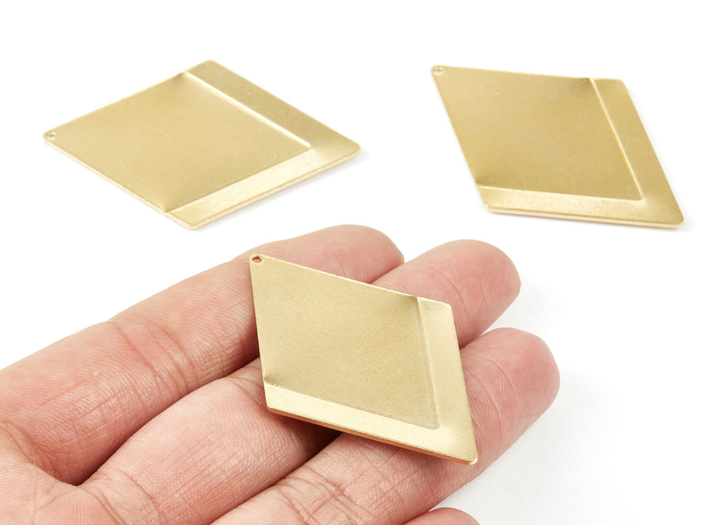 Personalized stamping blank - Brass Rhombus Charms - Rhombus Raw Brass Pendant - Brass Earring Findings  - 53x36x1.87mm- PP1944 - DOMEDBAZAAR