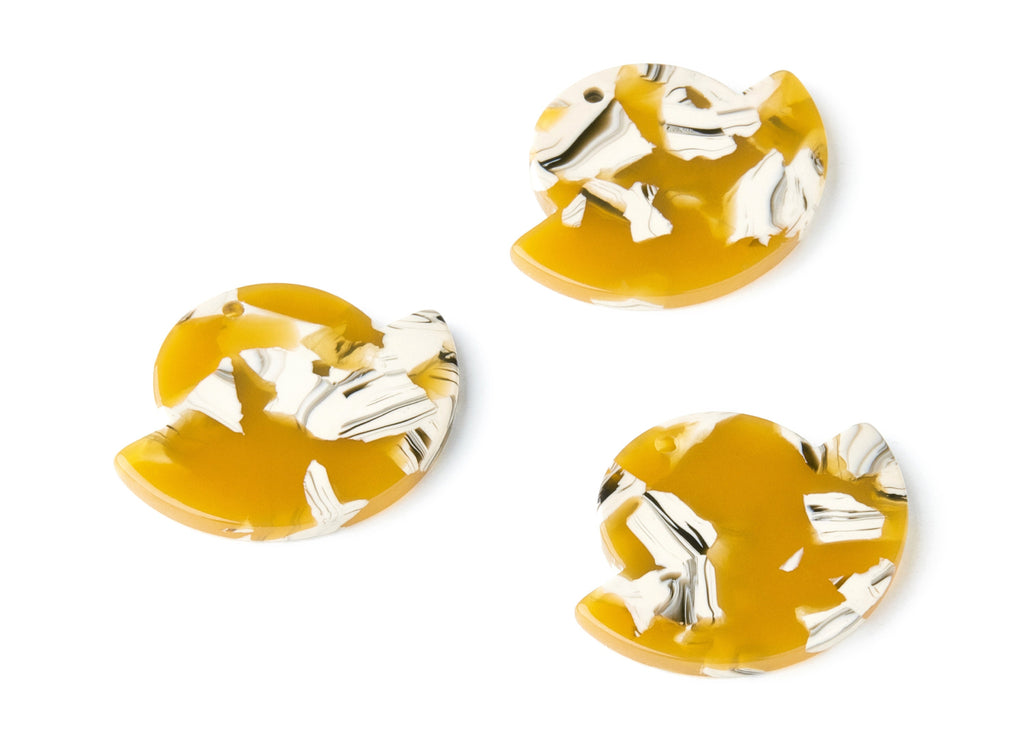 Acetate Irregular Earring Charms - Irregular Pendant - Earring Findings - Jewelry Supplies - Color Code:A14 - 28.8x23.64x2.6mm - AC1338C - DOMEDBAZAAR