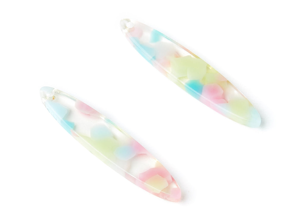 Acetate Bar Earring Charms - Bar Shaped Pendant - Earring Findings - Jewelry Supplies - Color Code:A222 - 35.43x6.95x2.59mm - AC1399A - DOMEDBAZAAR