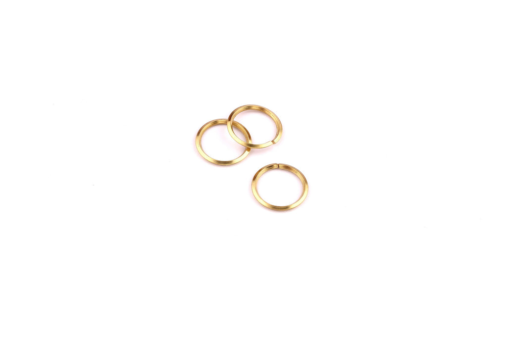 13mm Brass Open Circle Connectors - Raw Brass Open Circle Connectors - Jewelry Supplies - Making Jewelery - 13x13x1mm - PP1287 - DOMEDBAZAAR