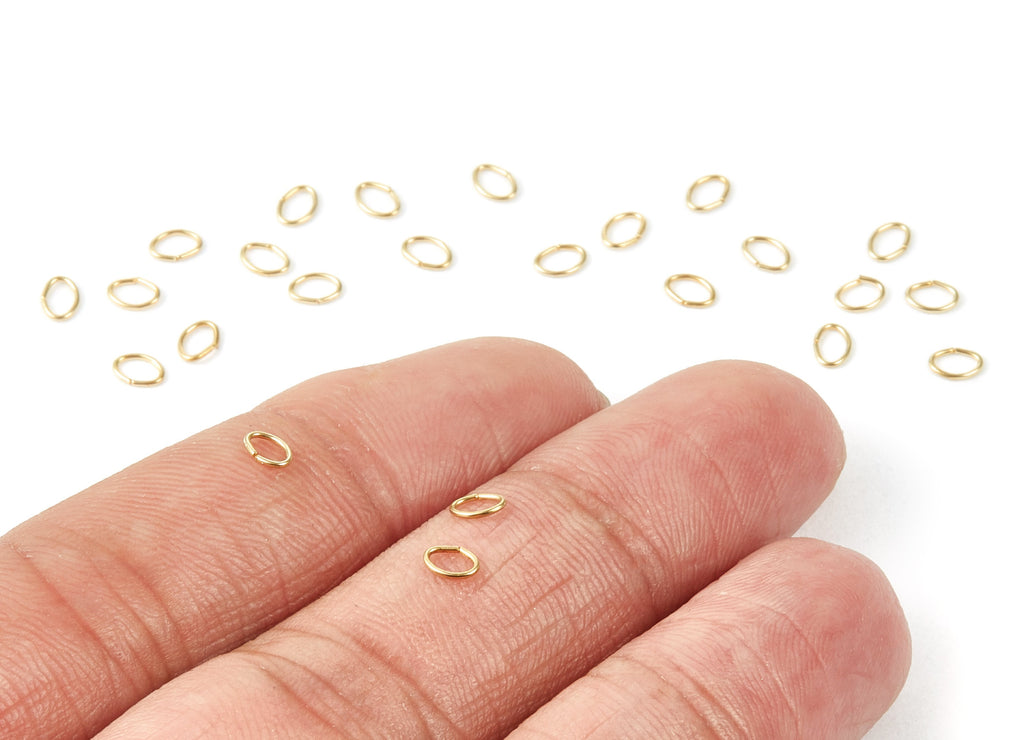 Brass Open Jump Rings - 4x3x0.5mm - Raw Brass Open Jump Rings - Jewelry Supplies - PP1685 - DOMEDBAZAAR
