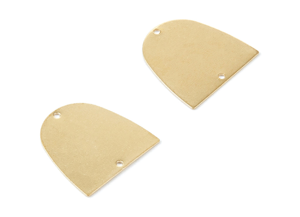 Personalized stamping blank - Brass D Charms - D Shaped Raw Brass Pendant - Brass Connectors With 2 Holes -  20x20x0,5mm - PP1784 - DOMEDBAZAAR