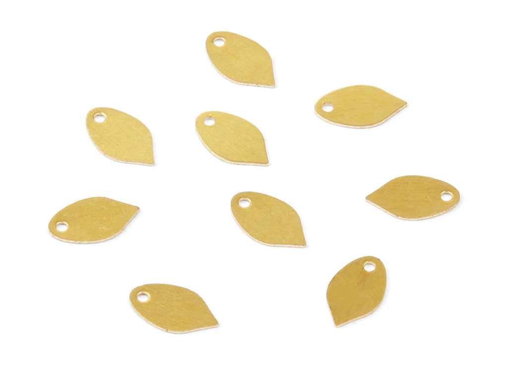 Brass Drop Charms - Drop Shaped Raw Brass Pendant - Earring Finding - Jewelry Supplies - 9,8x5,85x0,42mm - PP1984 - DOMEDBAZAAR