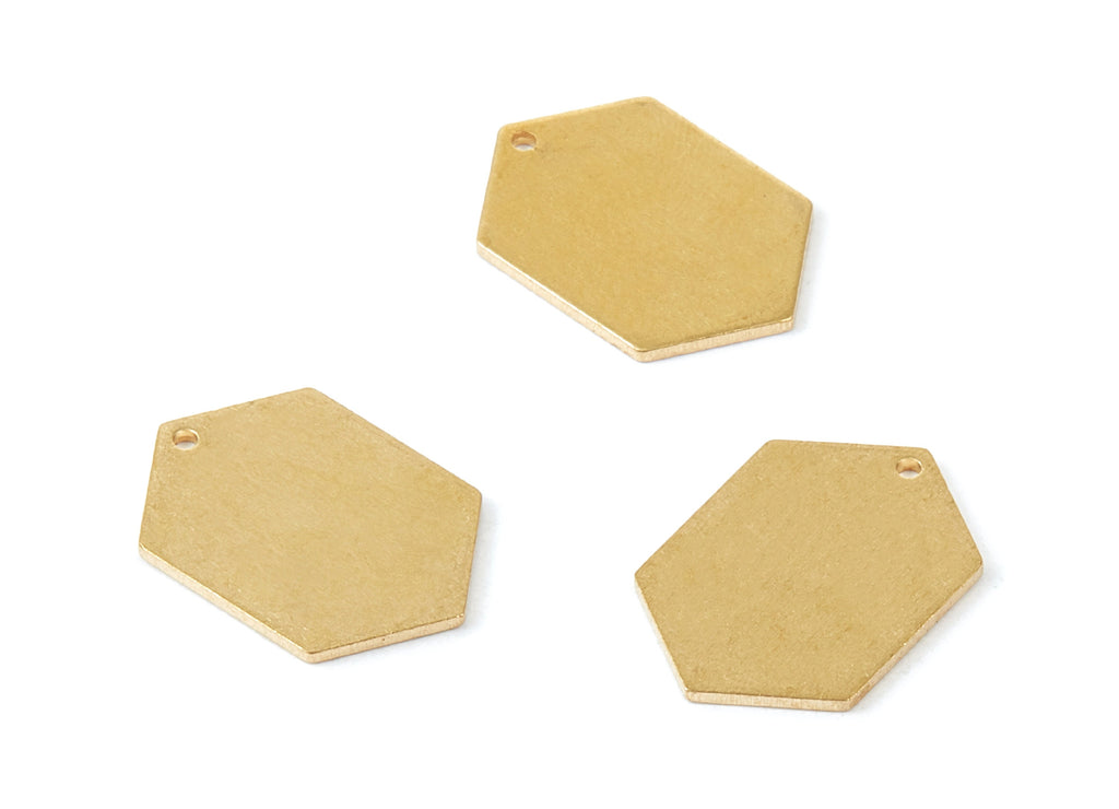 Personalized stamping blank - Brass Hexagon Charms - Hexagon Raw Brass pendant - Earring Findings - Jewelry Supplies - 20x13,8x1mm - PP2136 - DOMEDBAZAAR
