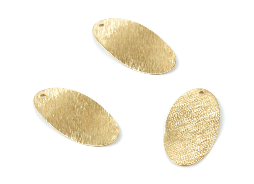 Brass Textured Oval Charms - Textured Oval Raw Brass Pendant - Brass Earring Findings - Jewelry Supplies - 29,5x15,5x0,7mm - PP1929 - DOMEDBAZAAR