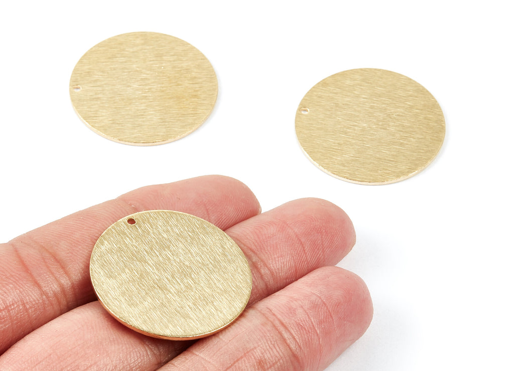 Brass Round Charms - Rough Textured Raw Brass Pendant - Earring Findings - Jewelry Supplies - 30x30x1mm - PP2064 - DOMEDBAZAAR
