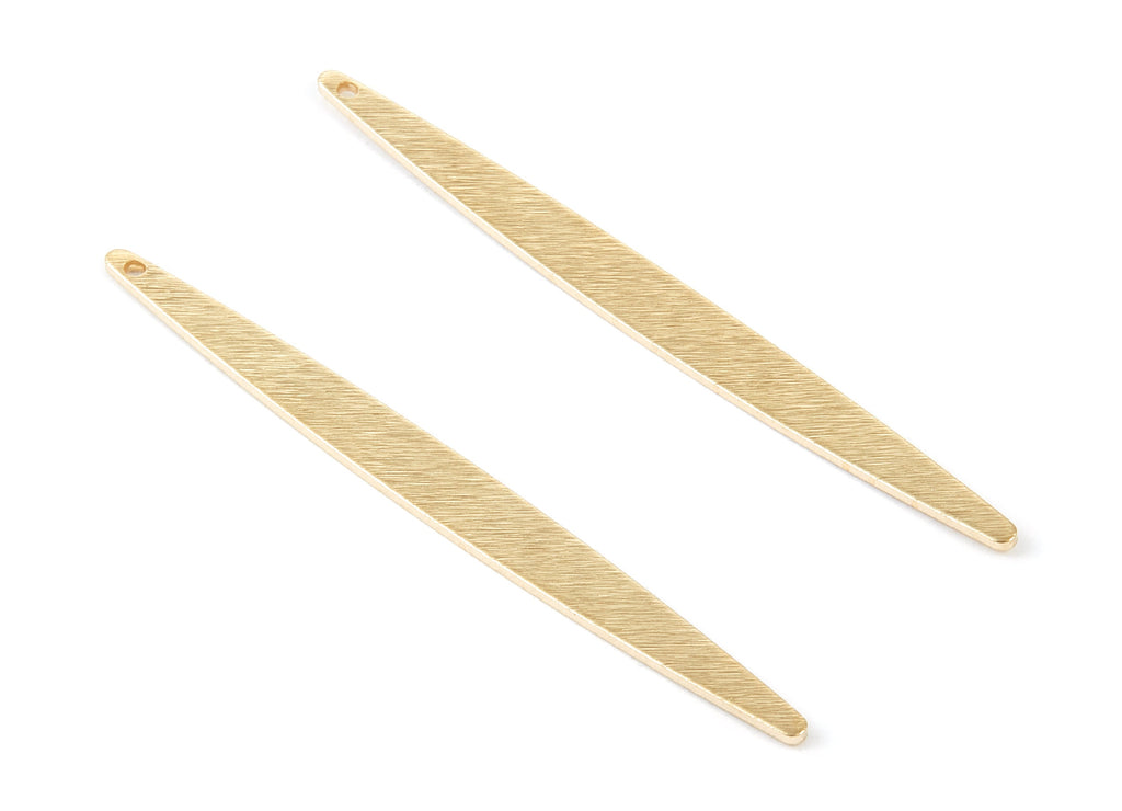 Brass Strip Shaped Charms - Raw Brass Textured Strip Shaped Pendants - Earring Findings - Jewelry Supplies - 62x5,5x1mm - PP2017 - DOMEDBAZAAR