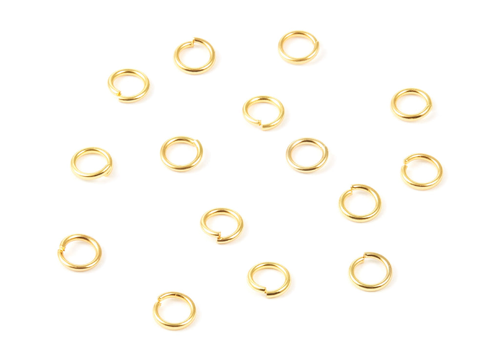 Brass Open Jump Rings - 5x0.8mm - Gold Tone Plated - Brass Open Jump Rings - Jewelry Supplies - PP1646G - DOMEDBAZAAR