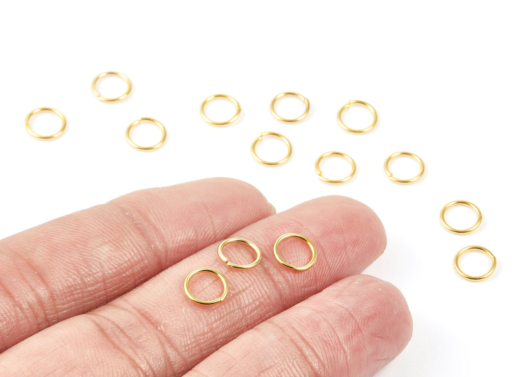 Brass Open Jump Rings - 7x0,8mm - Gold Tone Plated - Brass Open Jump Rings - Jewellery Supplies - PP1580G - DOMEDBAZAAR