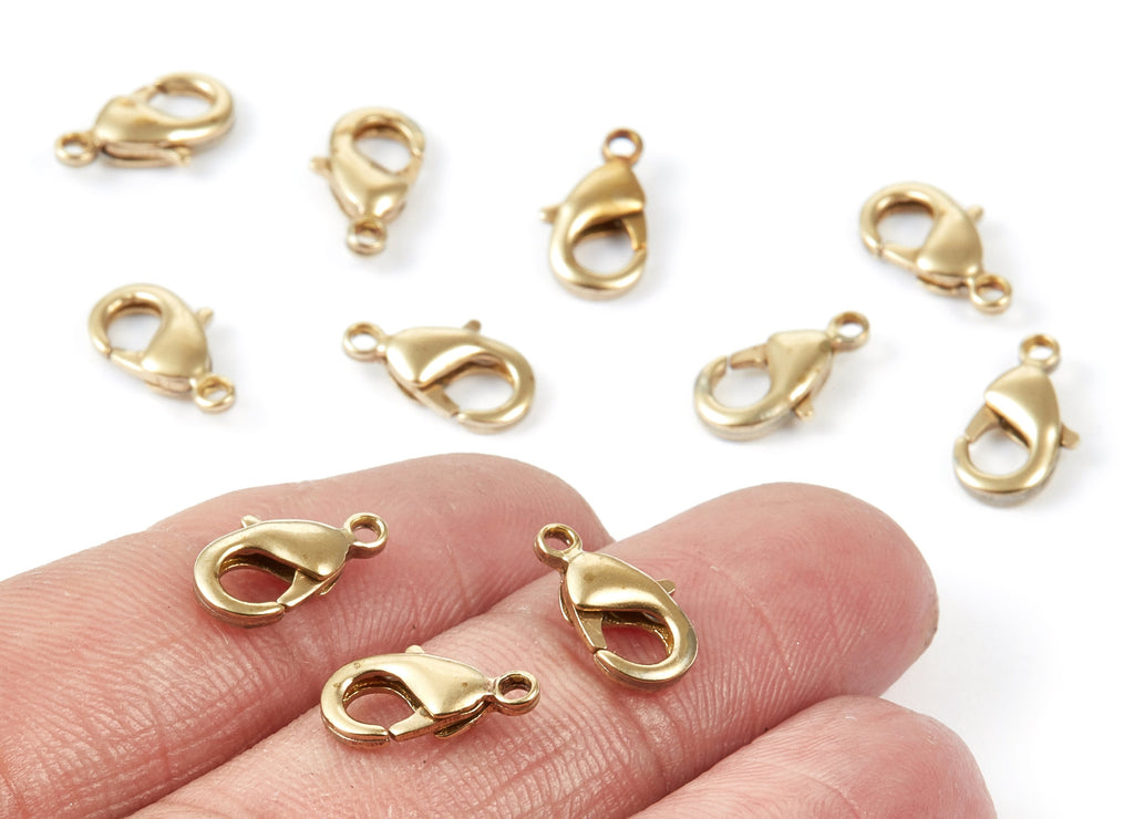 Brass Parrot Clasp - 902 Raw Brass Lobster Claw Clasps - Jewelry Supplies - 12mm x 6,45mm - PP1656 - DOMEDBAZAAR