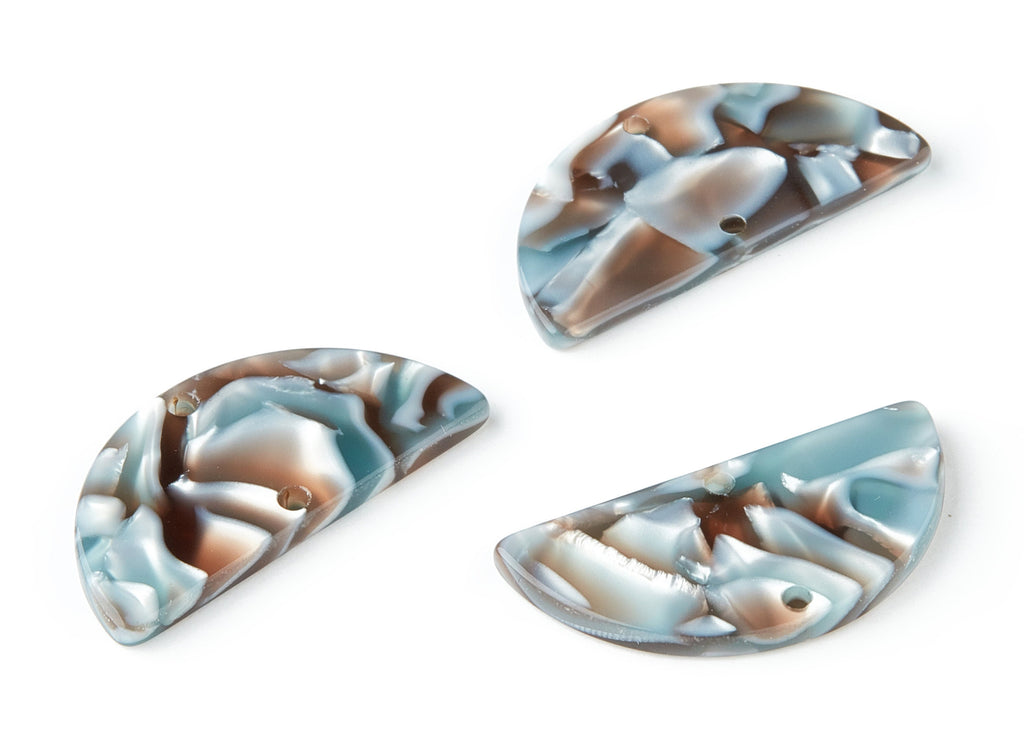 Acetate Semicircle Connectors Charms - 2 Holes - Semicircle Earrings - Earring Findings - Color Code:A22 - 30x15x2.43mm - AC1061-A22 - DOMEDBAZAAR