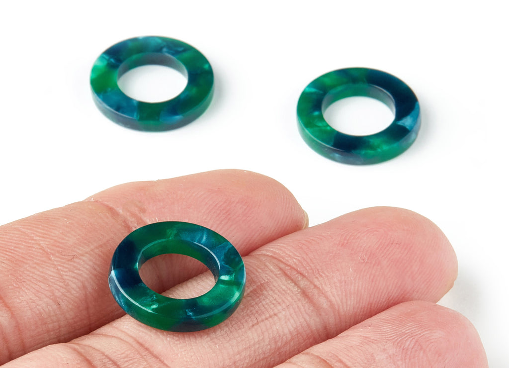 Acetate Hoop Earring Charm - Circle Shaped Charms - Earring Findings - Jewelry Supplies - Color Code:A13 - 15.9x15.9x2.66mm - AC1117CC - DOMEDBAZAAR