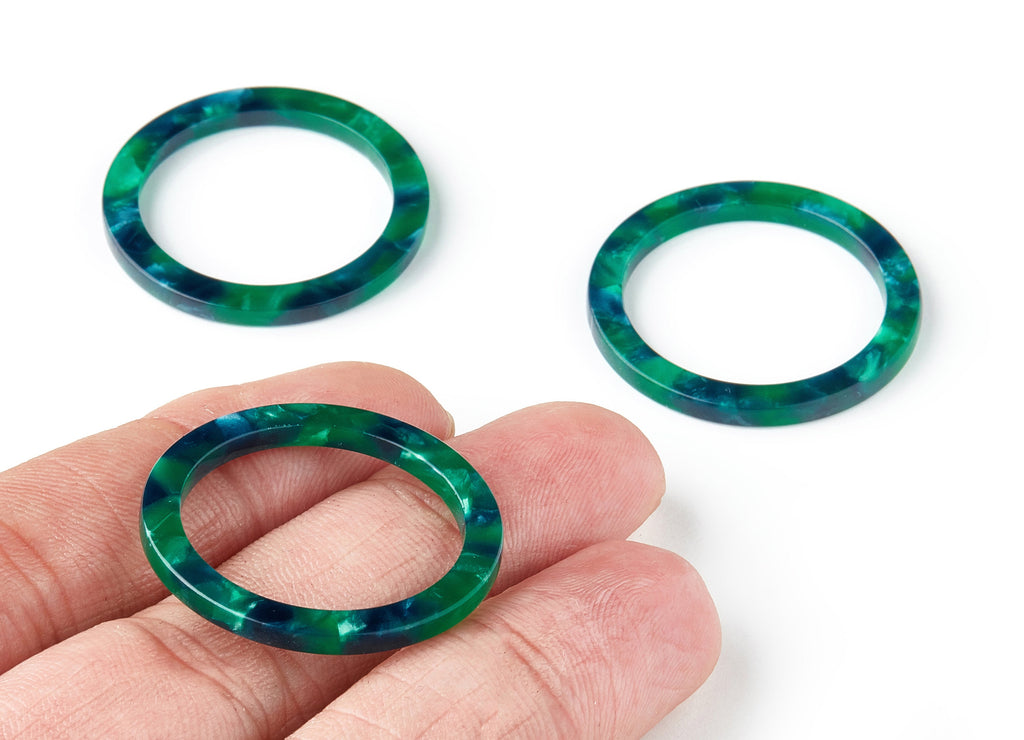 Acetate Hoop Earring Charms - Circle Shaped Pendant - Earring Findings - Jewelry Supplies - Color Code:A13 - 29.8x29.8x2.52mm - AC1119CC - DOMEDBAZAAR