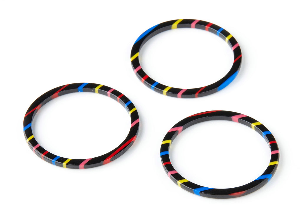 Acetate Hoop Earring Charms - Circle Shaped Pendant - Earring Findings - Jewelry Supplies - Color Code: A141 - 41.5x41.5x2.8mm - AC1192B - DOMEDBAZAAR
