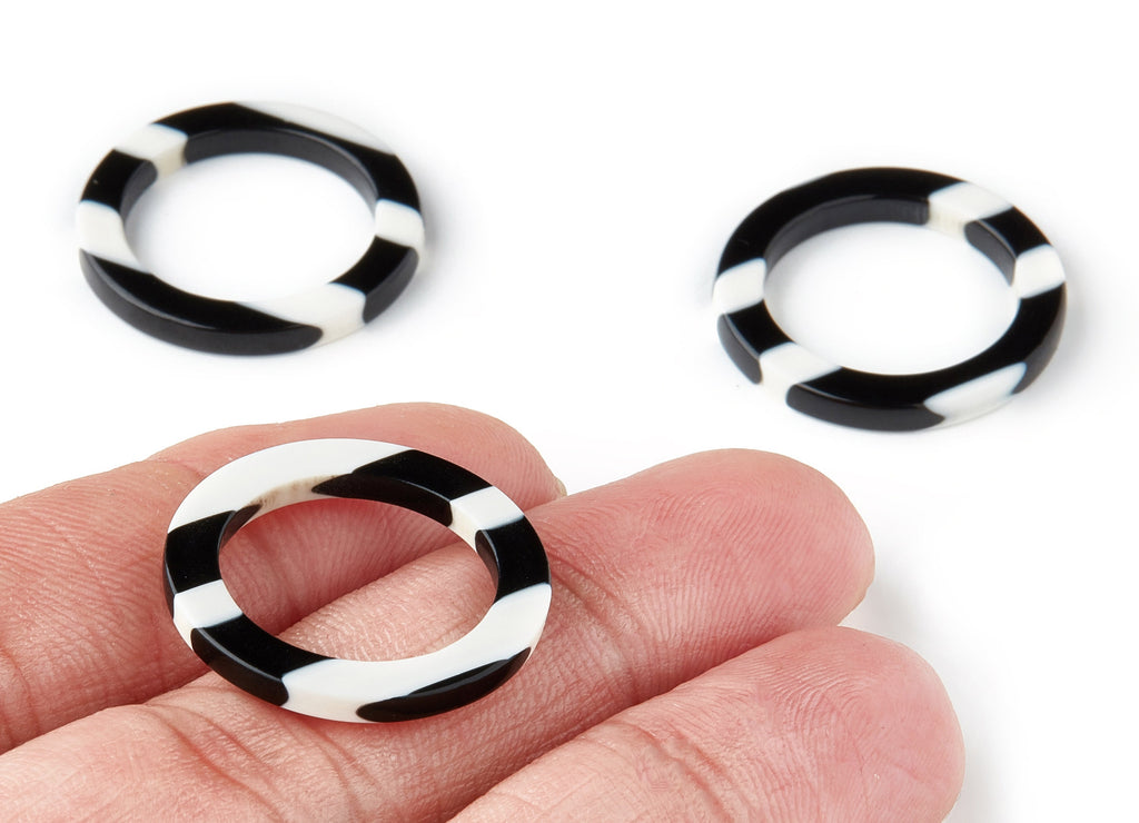 Acetate Hoop Earring Charms - Circle Shaped Pendant - Earring Findings - Jewelry Supplies - Color Code: A64 - 24.5x24.5x2.65mm - AC1195C - DOMEDBAZAAR