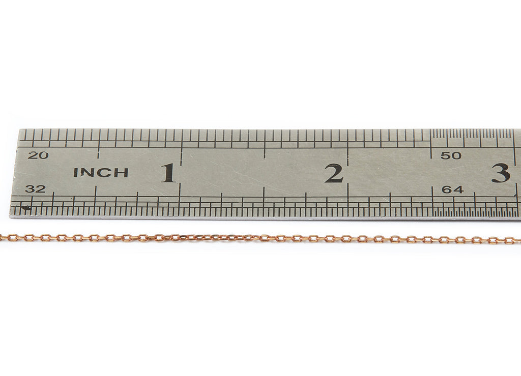 Faceted Soldered Flat Cable Chain - Raw Brass Chain -  Solder Tiny Chain - &quot;0.08&quot;&quot; x 0.04&quot;&quot; x 0.01&quot; - CC1064 - DOMEDBAZAAR