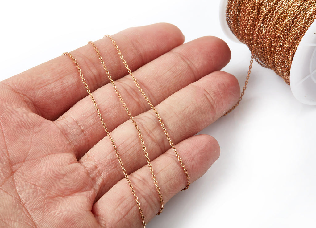 Faceted Soldered Flat Cable Chain - Raw Brass Chain -  Solder Tiny Chain - &quot;0.08&quot;&quot; x 0.04&quot;&quot; x 0.01&quot; - CC1064 - DOMEDBAZAAR