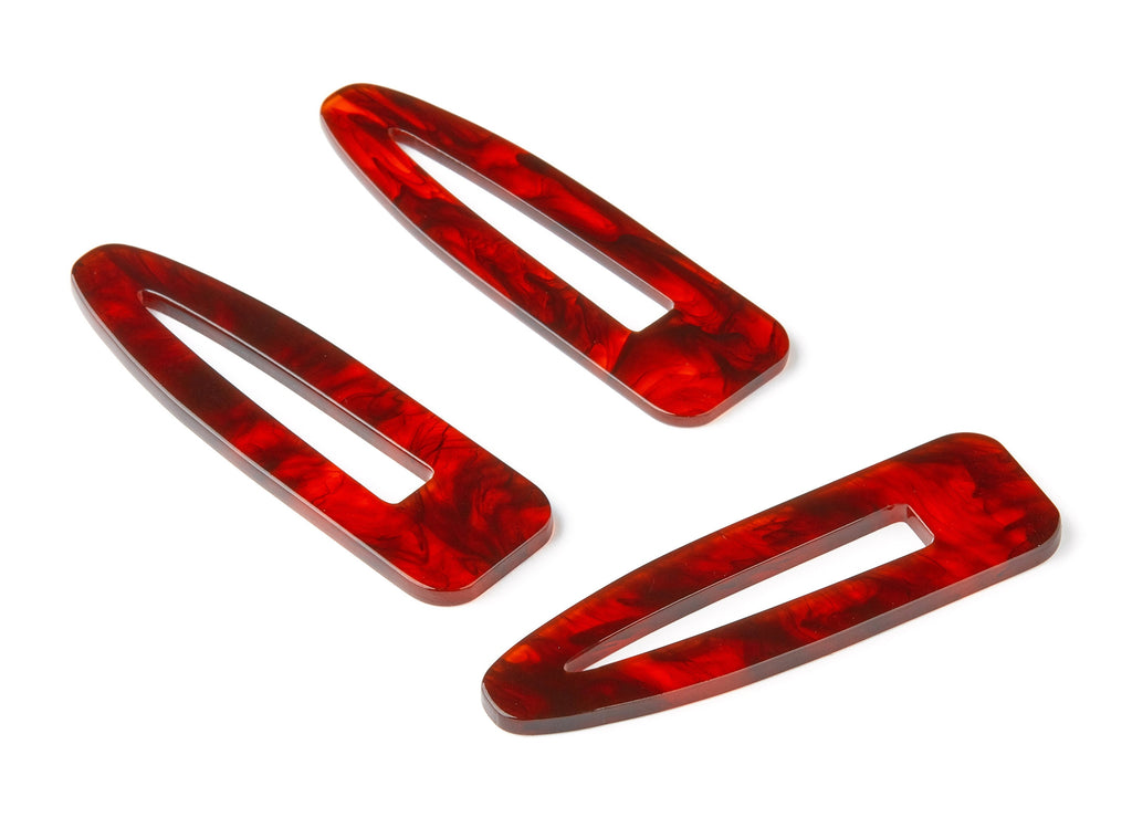 Acetate Acrylic Hair Barrette - Hair Clip Earring - Earring Findings - Jewelry Supplies - Color Code:A248 - 69.2x20.4x2.4mm - AC1546-A248 - DOMEDBAZAAR
