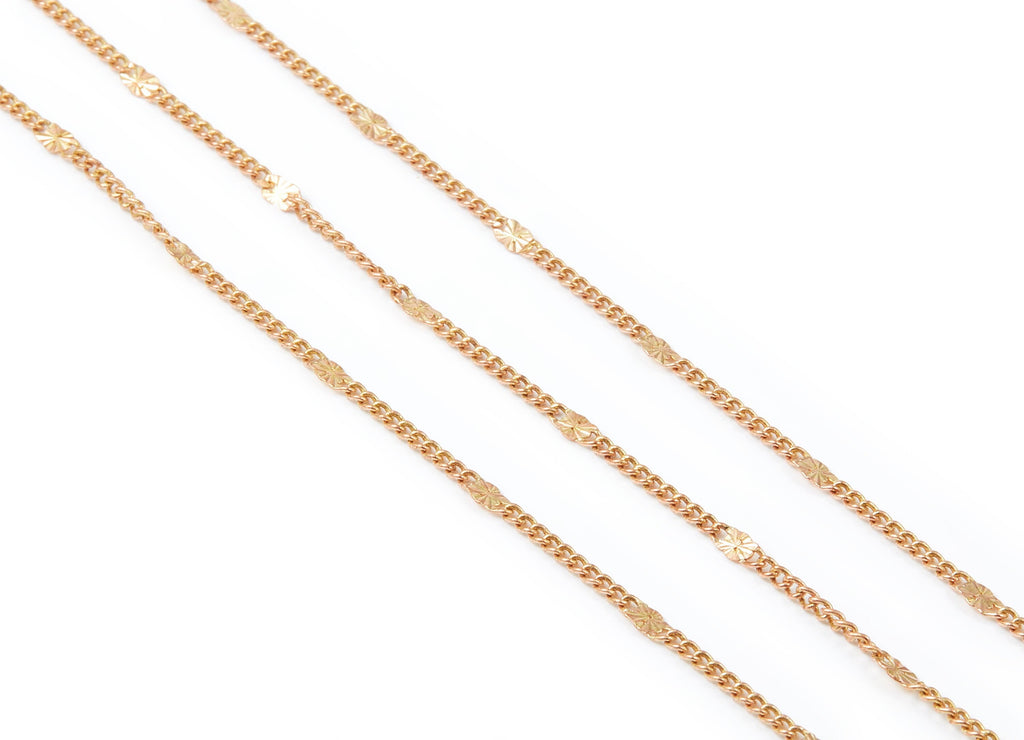 Hammered Satellite Curb Chain - Raw Brass Chain - Soldered - 0.08&quot; x 0.05&quot; x 0.11&quot; - for Necklace Bracelet Jewellery Making - CC1100 - DOMEDBAZAAR