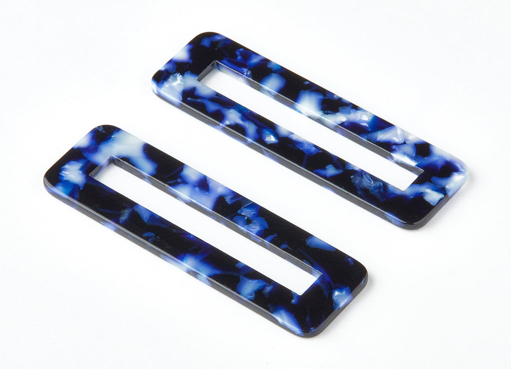 Acetate Hair Clip Charms -  Rectangle Hair Barrette - Jewelry Supplys  - Color Code:A246 - 67.8x21.7x2.5mm - AC1547-A246 - DOMEDBAZAAR