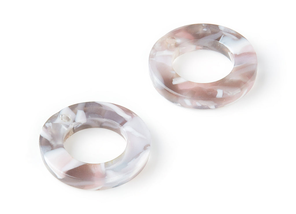 Acetate Hoop Earring Charms - Circle Pendant - Earring Findings - Jewelry Supplies - Color Code: A157 - 15.9x15.9x2.66mm - AC1117M - DOMEDBAZAAR