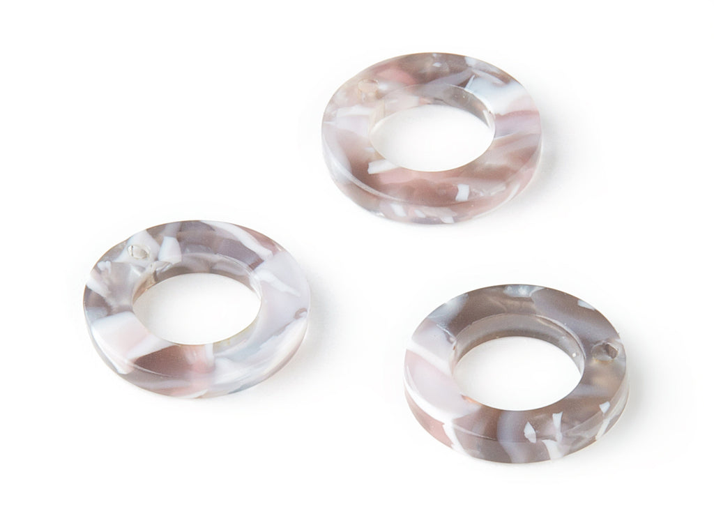 Acetate Hoop Earring Charms - Circle Pendant - Earring Findings - Jewelry Supplies - Color Code: A157 - 15.9x15.9x2.66mm - AC1117M - DOMEDBAZAAR