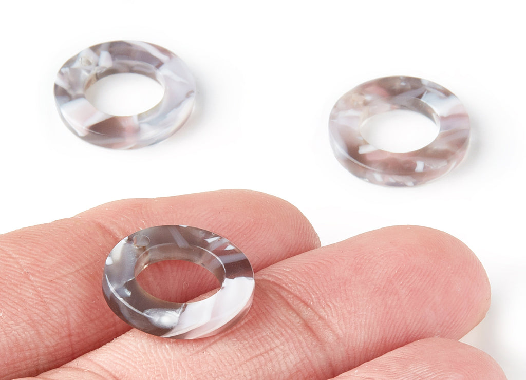 Acetate Hoop Earring Charms - Circle Pendant - Earring Findings - Jewelry Supplies - Color Code: A157 - 15.9x15.9x2.66mm - AC1117M - DOMEDBAZAAR