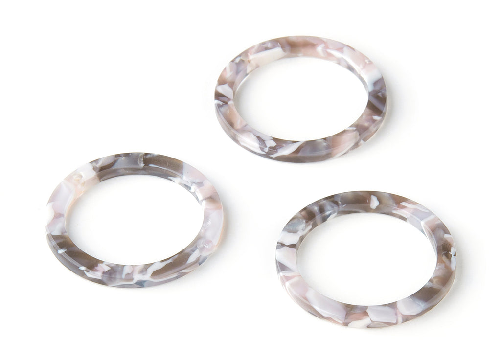 Acetate Hoop Earring Charms - Circle Shaped Pendant - Earring Findings - Jewellery Supplies - Color Code: A157 - 29.8x29.8x2.52mm - AC1119M - DOMEDBAZAAR