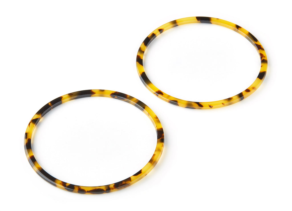 Acetate Hoop Charms - Tortoise Shell Earrings - Circle Pendant - Jewelry Making Supplies - Color Code:A02 - 65x65x2.27mm - AC1164S - DOMEDBAZAAR