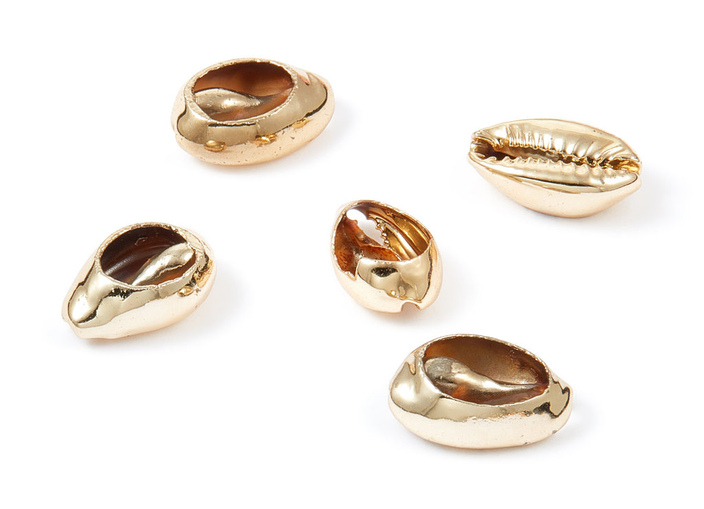 Musell Shell Charms - Seashell Pendant - Glod Tone Plated Earrings - No Hole - 18.5x11.7x5.9mm - SF1007G - DOMEDBAZAAR