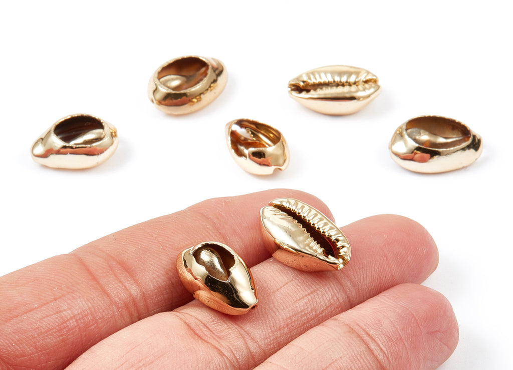 Musell Shell Charms - Seashell Pendant - Glod Tone Plated Earrings - No Hole - 18.5x11.7x5.9mm - SF1007G - DOMEDBAZAAR