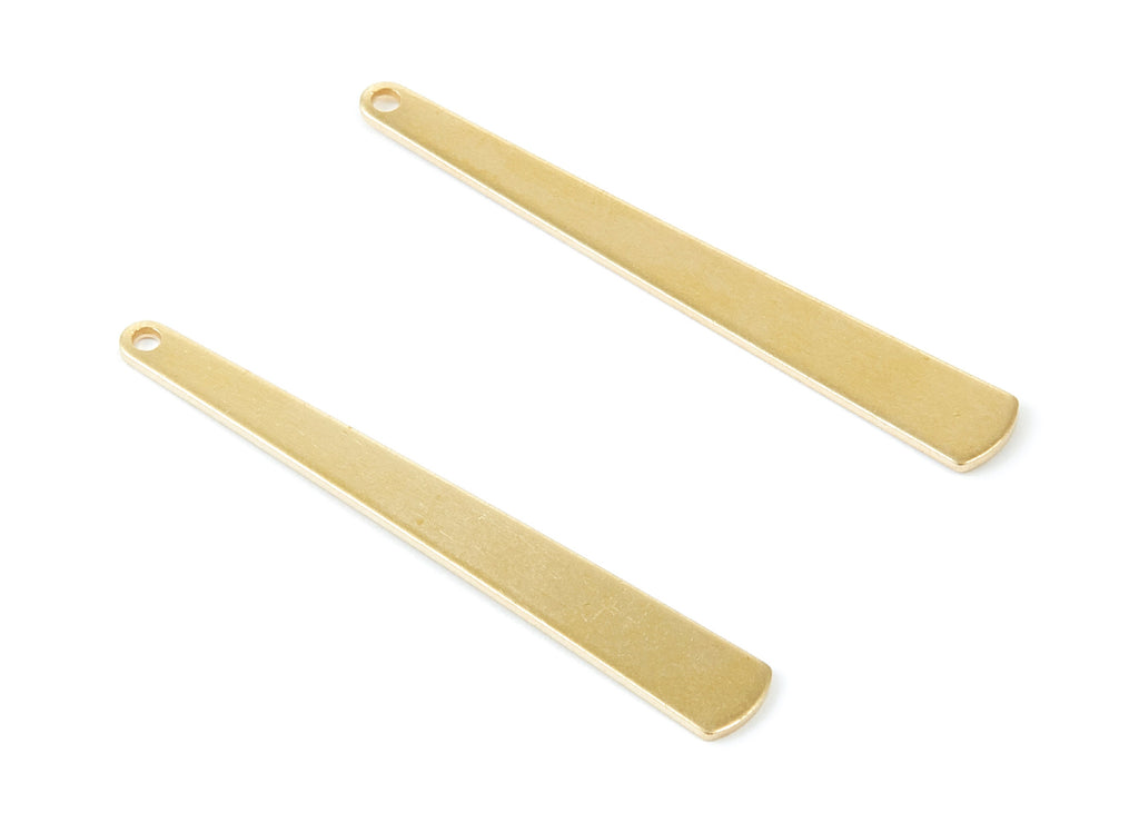 Personalized stamping blank - Brass Strip Shaped Charms - Raw Brass Strip Shaped Pendants With 1 Hole - 43x5,78x0,81mm - PP2070 - DOMEDBAZAAR