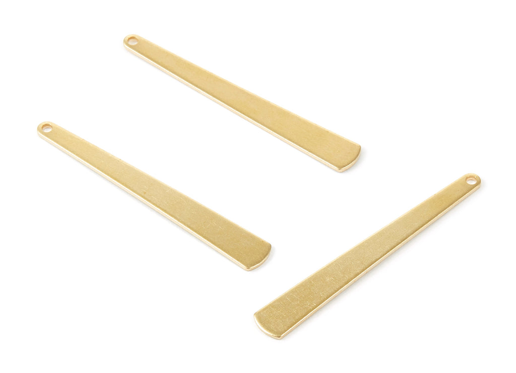 Personalized stamping blank - Brass Strip Shaped Charms - Raw Brass Strip Shaped Pendants With 1 Hole - 43x5,78x0,81mm - PP2070 - DOMEDBAZAAR