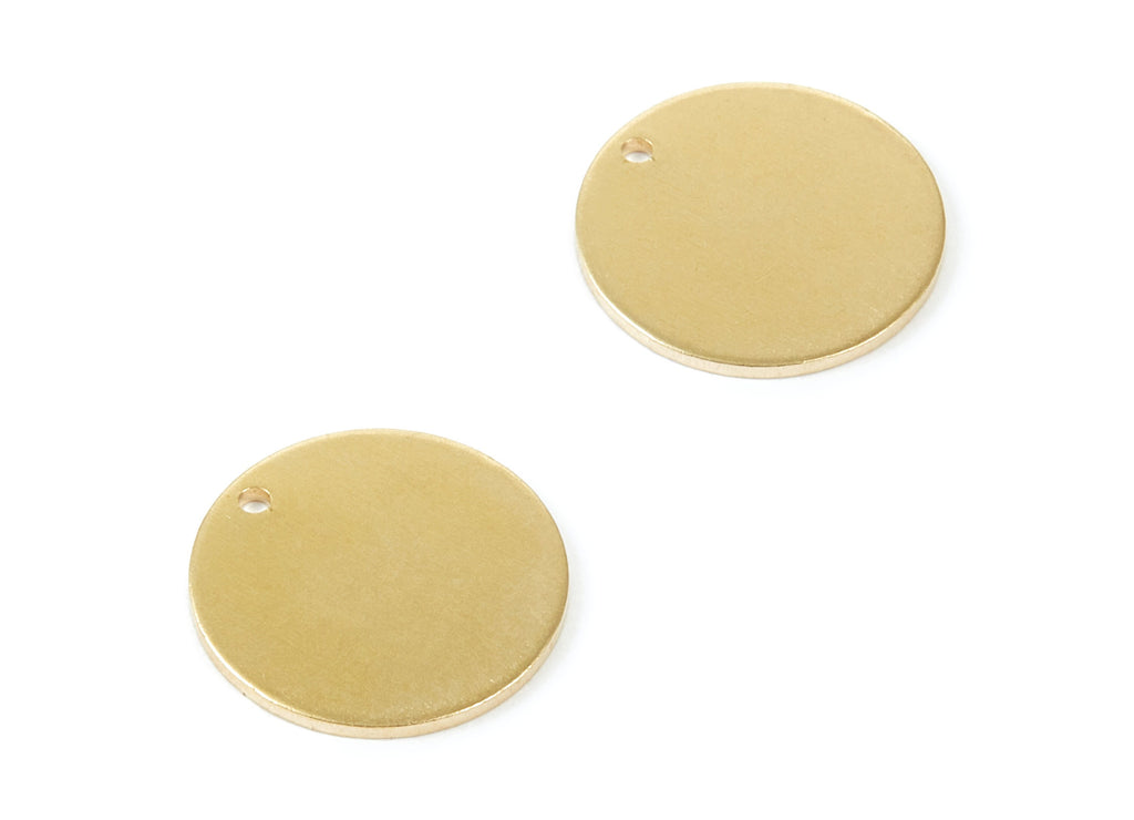 Personalized stamping blank - Brass Round Charms - Round Raw Brass Pendant With 1 Hole - Earring Findings - 18x18x1mm - PP1890 - DOMEDBAZAAR