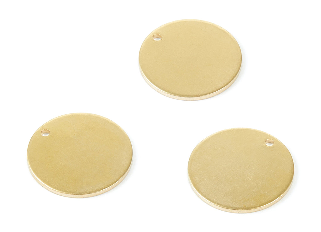 Personalized stamping blank - Brass Round Charms - Round Raw Brass Pendant With 1 Hole - Earring Findings - 18x18x1mm - PP1890 - DOMEDBAZAAR