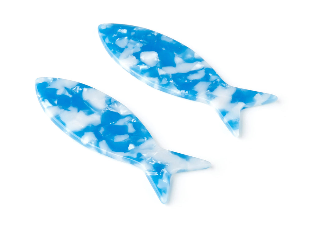 Acetate Fish Earring Charms - Fish Shaped Pendant - Earring Findings - Jewelry Supplies - Color Code: A245 - 64x21x2.3mm - AC1545-A245 - DOMEDBAZAAR