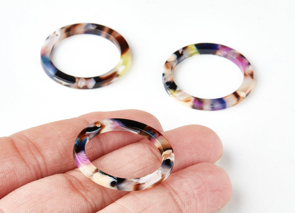 Acetate Earring Hoop - Circle Earring Charms and Pendant - Jewelry Supplies - Color Code: A11 - 29.8x29.8x2.52mm - AC1119-A11 - DOMEDBAZAAR