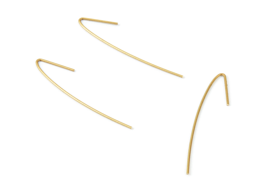 Brass Earring Wire - Raw Brass Ear  Hooks - Earring Findings - Jewelry Supplies - 36.8x7.87x0.67mm - PP1497 - DOMEDBAZAAR