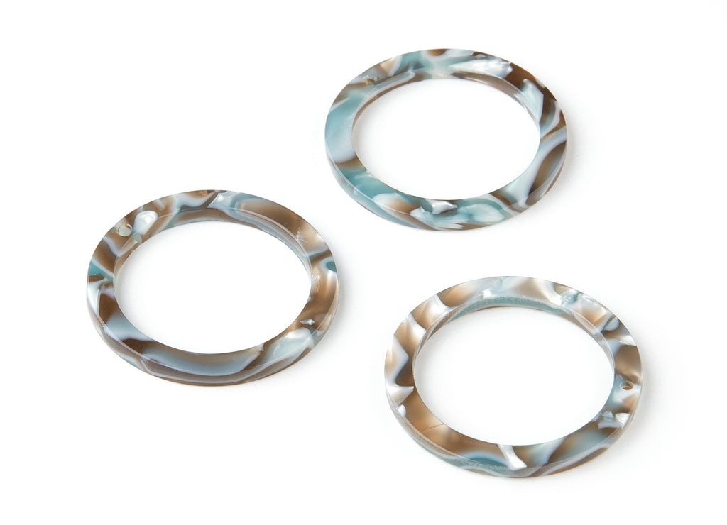 Acetate Hoop Earring Charms - Circle Shaped Pendant - Earring Findings - Jewelry Supplies - Color Code: A22 - 29.8x29.8x2.52mm - AC1119-A22 - DOMEDBAZAAR
