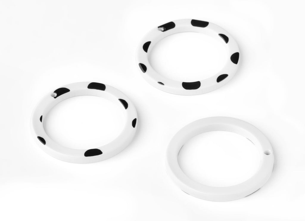 Acetate Hoop Earring Charms - Circle Pendant - Earring Findings - Jewelry Supplies - Color Code: A277 - 29.8x29.8x2.52mm - AC1119-A277 - DOMEDBAZAAR