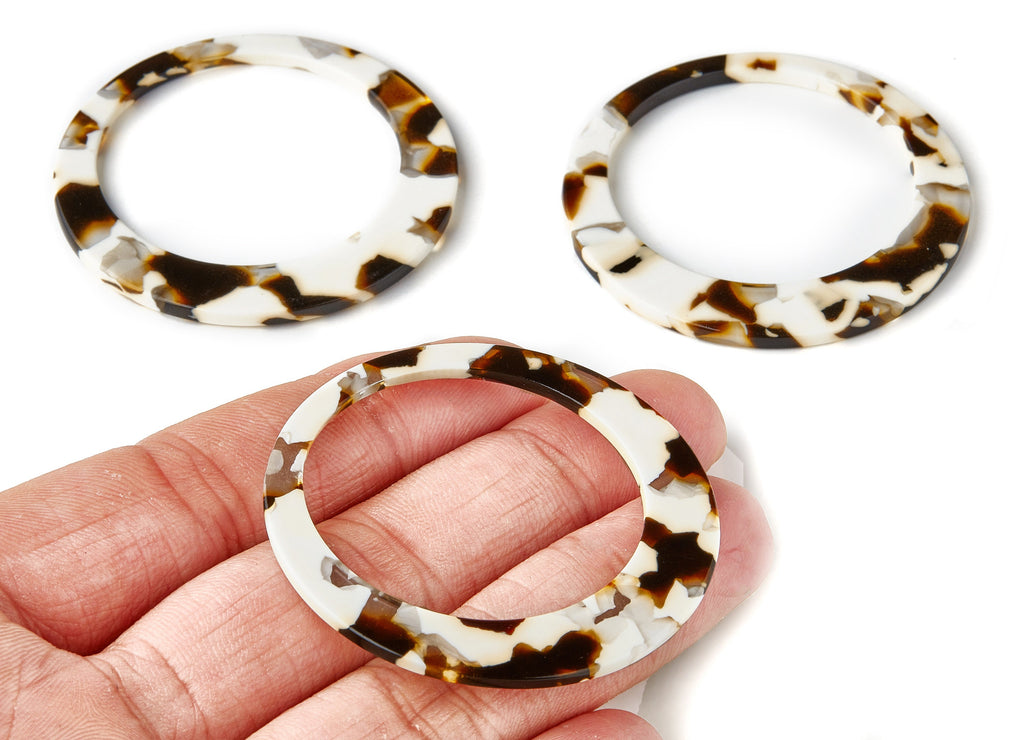 Acetate Hoop Earring Charms - Circle Pendant - Earring Findings - Jewelry Supplies - Color Code: A257 - 49.3x49.3x2.5mm - AC1548-A257 - DOMEDBAZAAR