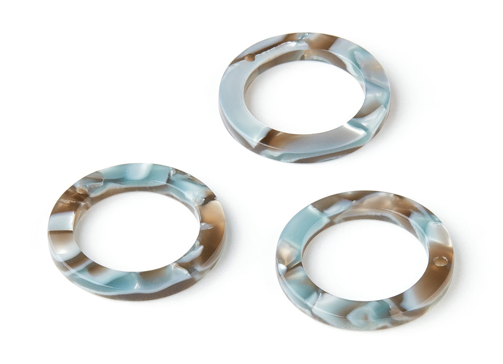 Acetate Hoop Earring Charms - Circle Shaped Pendant - Earring Findings - Jewelry Supplies - Color Code: A22 - 22.8x22.8x2.63mm - AC1118-A22 - DOMEDBAZAAR
