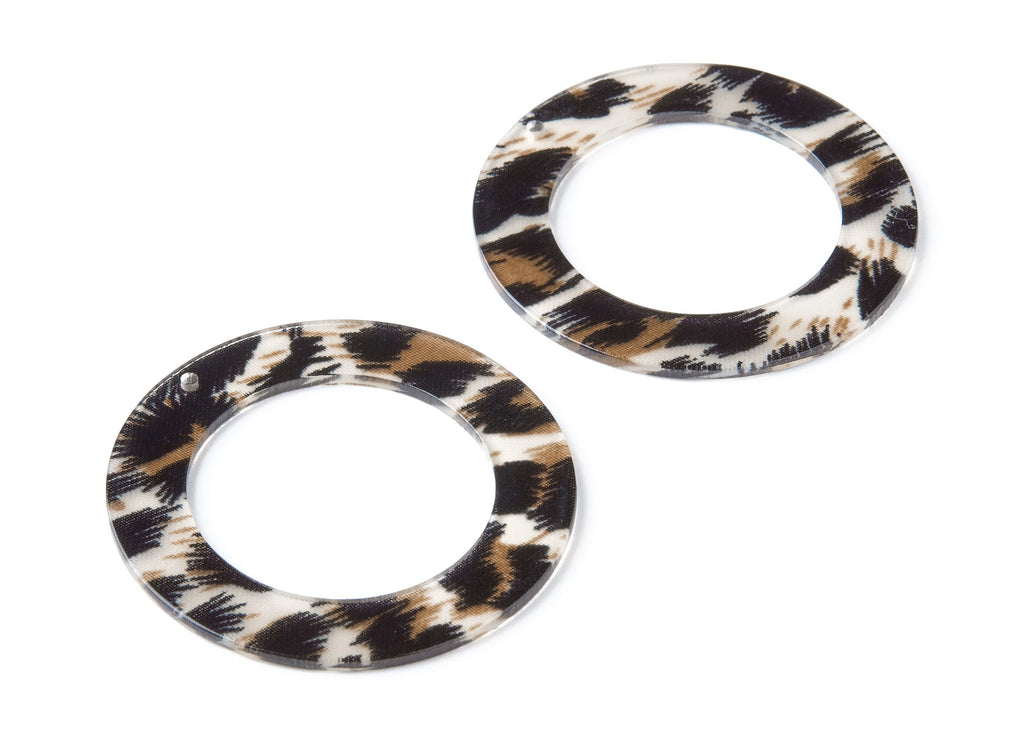 Acetate Circle Charms - Circle Earrings & Pendant - Acetate Hoop Earring Charms for Big Circle - Color Code: A266- 48x48x2,5mm - AC1245-A266 - DOMEDBAZAAR