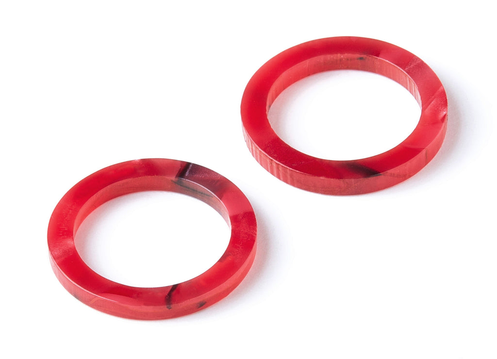 Acetate Hoop Earring Charms - Circle Shaped Pendant - Earring Findings - Jewelry Supplies - Color Code: A56 - 21.9x21.9x2.5mm - AC1575-A56 - DOMEDBAZAAR