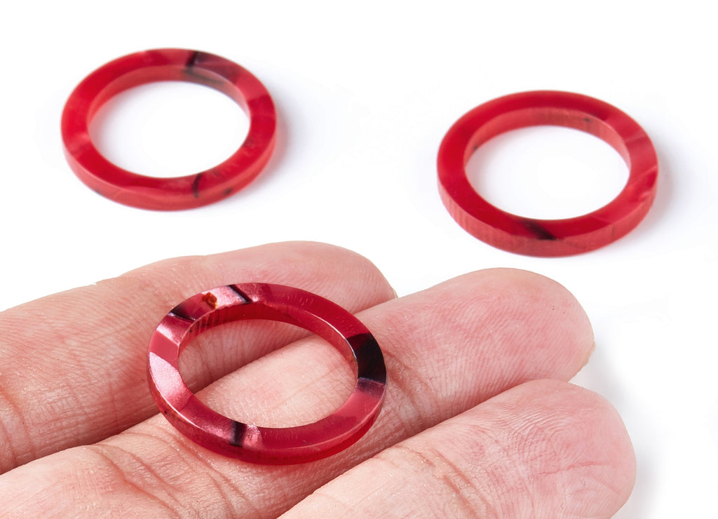 Acetate Hoop Earring Charms - Circle Shaped Pendant - Earring Findings - Jewelry Supplies - Color Code: A56 - 21.9x21.9x2.5mm - AC1575-A56 - DOMEDBAZAAR